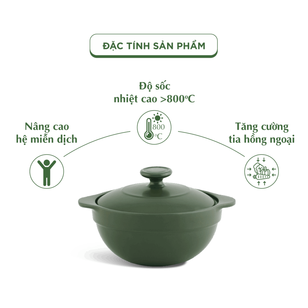Nồi dưỡng sinh Luna 0.55L + nắp - Healthy Cook - Xanh Rêu A001_215583464gomminhlong.com