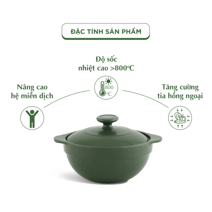  Nồi dưỡng sinh Luna 0.55L + nắp - Healthy Cook - Xanh Rêu A001_215583464gomminhlong.com
