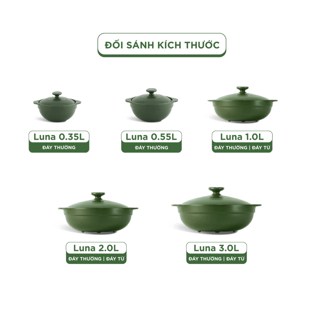 Nồi dưỡng sinh Luna 0.55L + nắp - Healthy Cook - Xanh Rêu A001_215583464gomminhlong.com