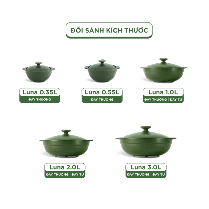  Nồi dưỡng sinh Luna 0.55L + nắp - Healthy Cook - Xanh Rêu A001_215583464gomminhlong.com