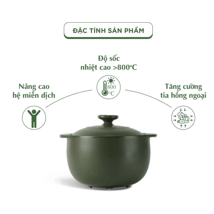  Nồi dưỡng sinh Vesta 3.0 L + nắp (CK) - Healthy Cook - Xanh Rêu A001_660328464gomminhlong.com