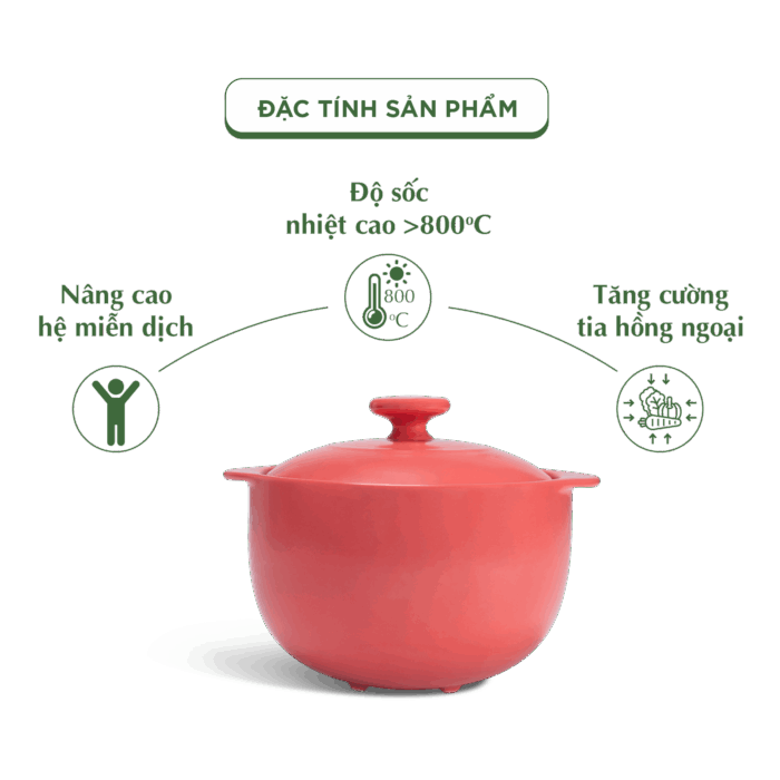  Nồi dưỡng sinh Vesta (Nồi tròn cao) 1.2 L + nắp (CK) - Màu Đỏ 2 A001_661028507gomminhlong.com