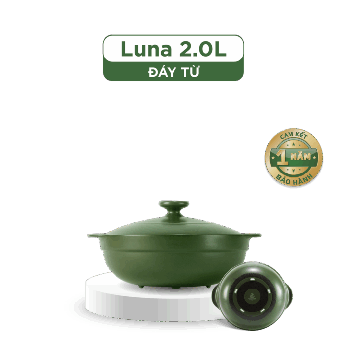  Nồi dưỡng sinh Luna (Nồi cạn) 2.0 L + nắp (CK) (bếp từ) - Xanh Rêu A001_212039464Tgomminhlong.com
