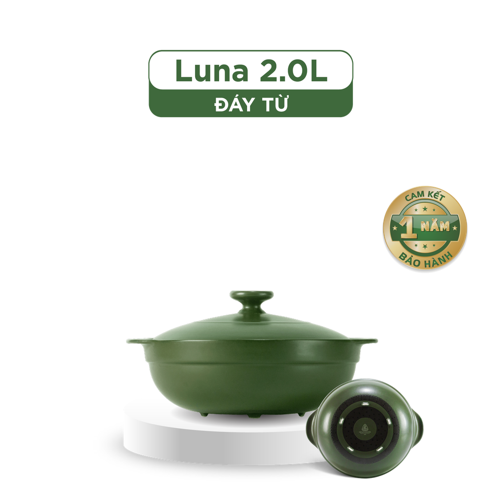 Nồi dưỡng sinh Luna (Nồi cạn) 2.0 L + nắp (CK) (bếp từ) - Xanh Rêu A001_212039464Tgomminhlong.com