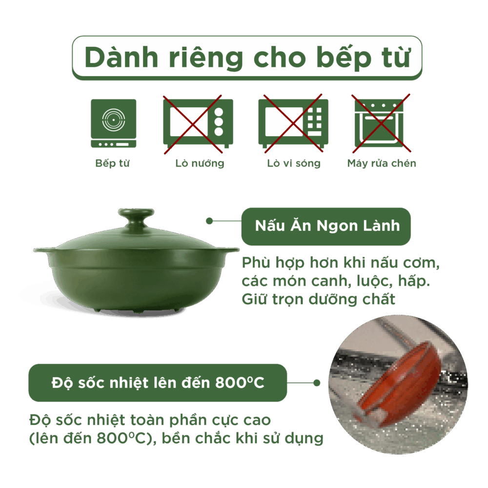 Nồi dưỡng sinh Luna (Nồi cạn) 2.0 L + nắp (CK) (bếp từ) - Xanh Rêu A001_212039464Tgomminhlong.com