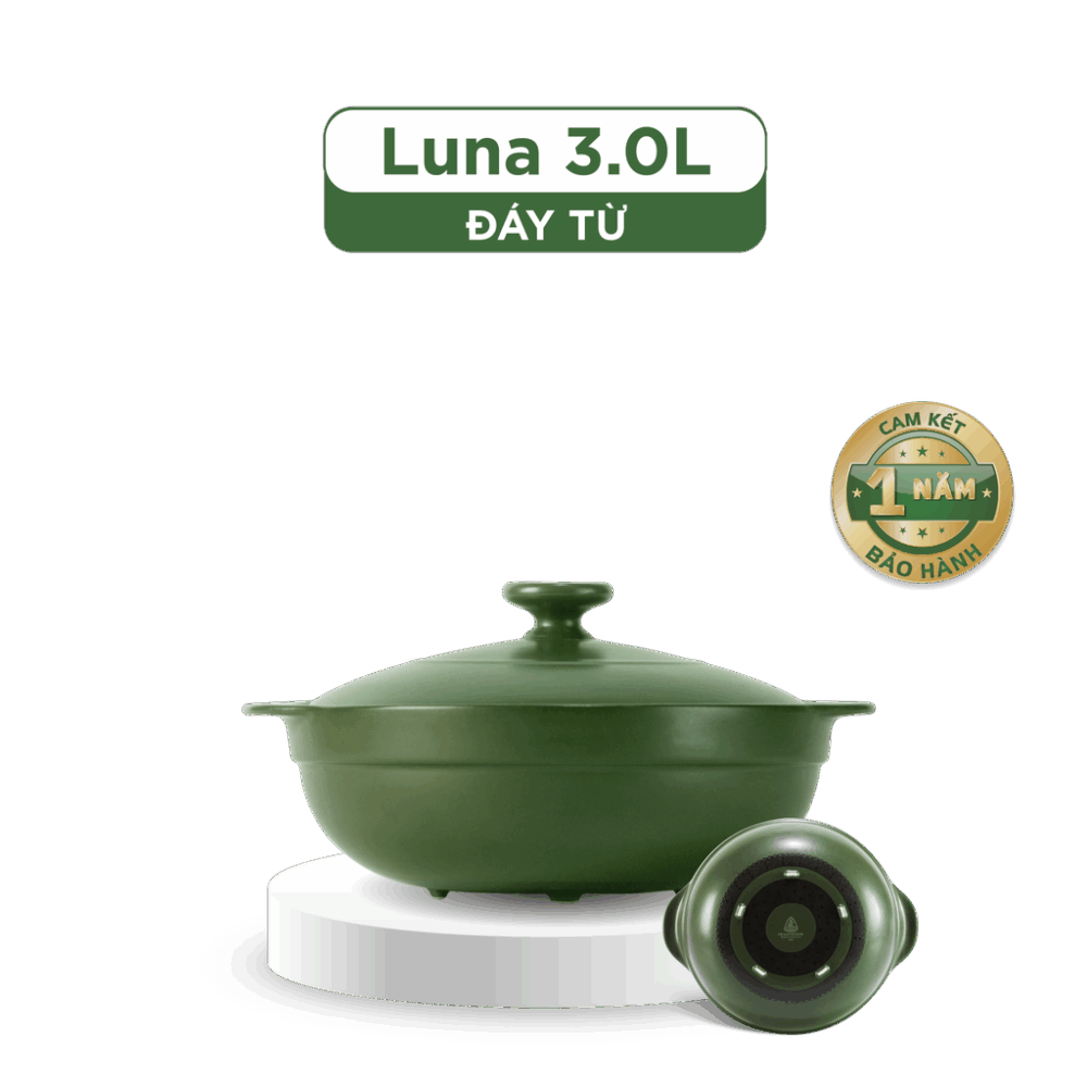 Nồi dưỡng sinh Luna (Nồi cạn) 3.0 L + nắp (CK) - Xanh Rêu A001_213039464Tgomminhlong.com