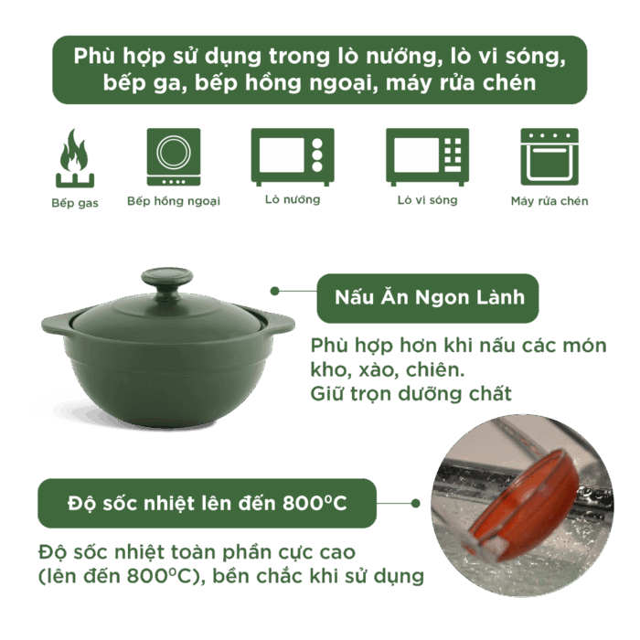  Nồi dưỡng sinh Luna 0.35L + nắp - Healthycook - Xanh Rêu A001_213583464gomminhlong.com