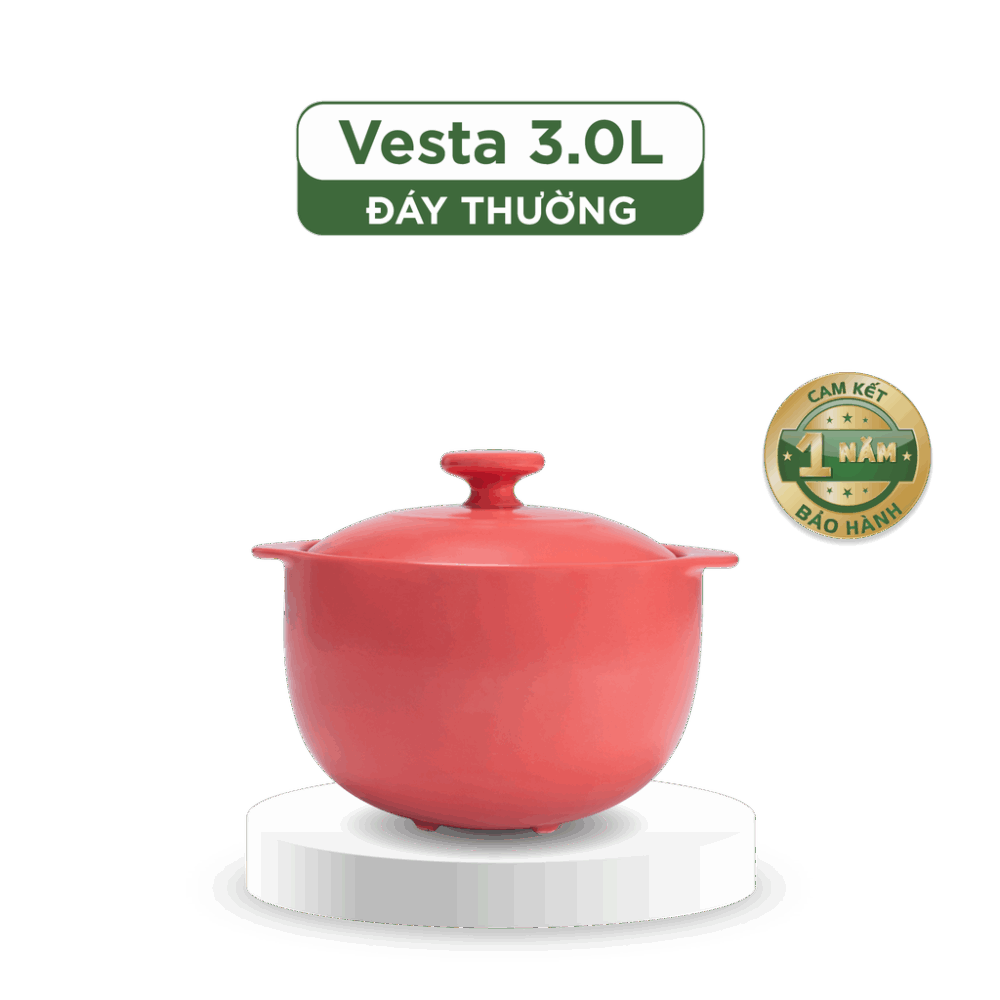 Nồi dưỡng sinh Vesta 3.0 L + nắp (CK) - Healthy Cook - Màu Đỏ 2 A001_660328507gomminhlong.com