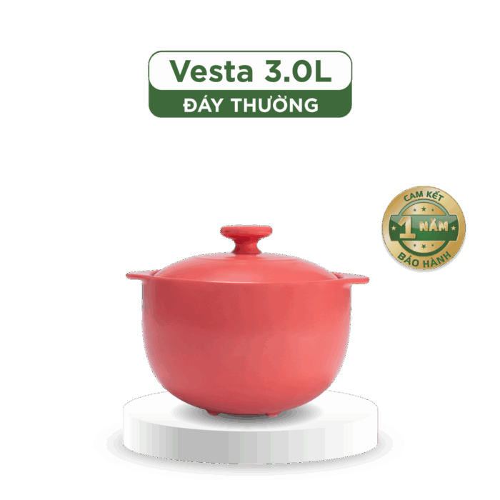  Nồi dưỡng sinh Vesta 3.0 L + nắp (CK) - Healthy Cook - Màu Đỏ 2 A001_660328507gomminhlong.com