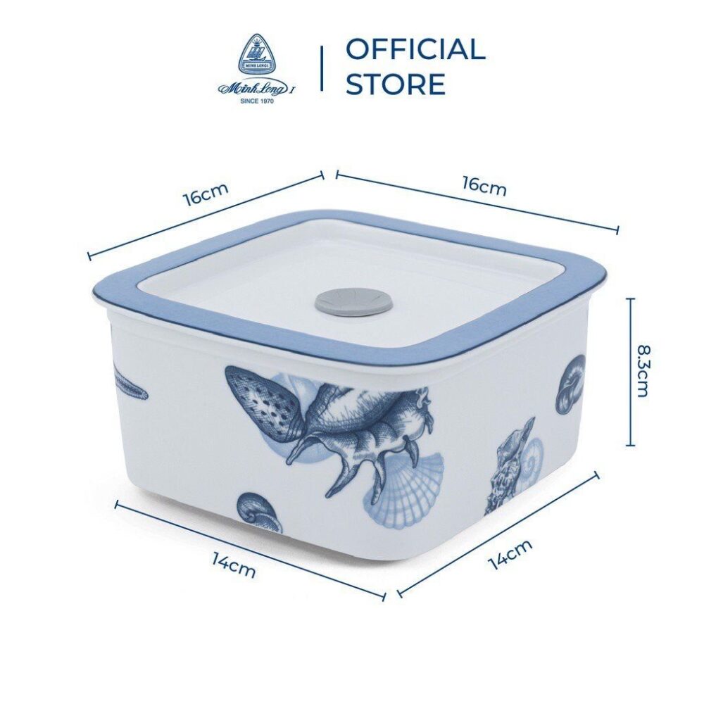 Hộp dưỡng sinh vuông đựng thực phẩm 15 cm + nắp - Dưỡng Sinh - Đại dương A001_211566479gomminhlong.com