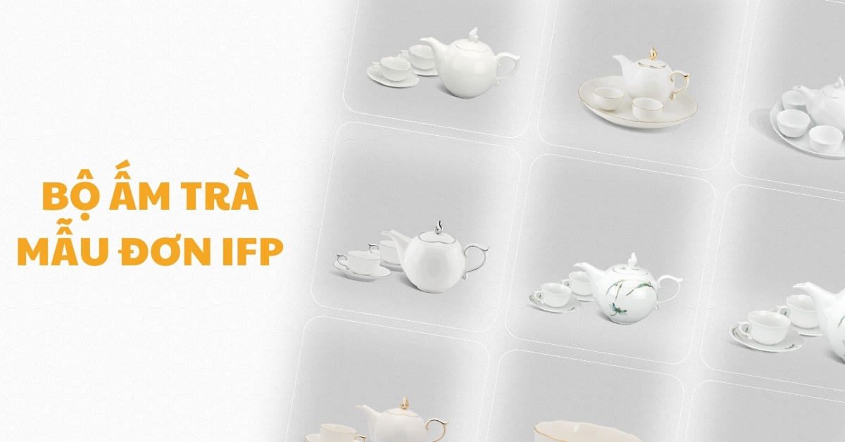 Bộ ấm trà Mẫu Đơn IFP